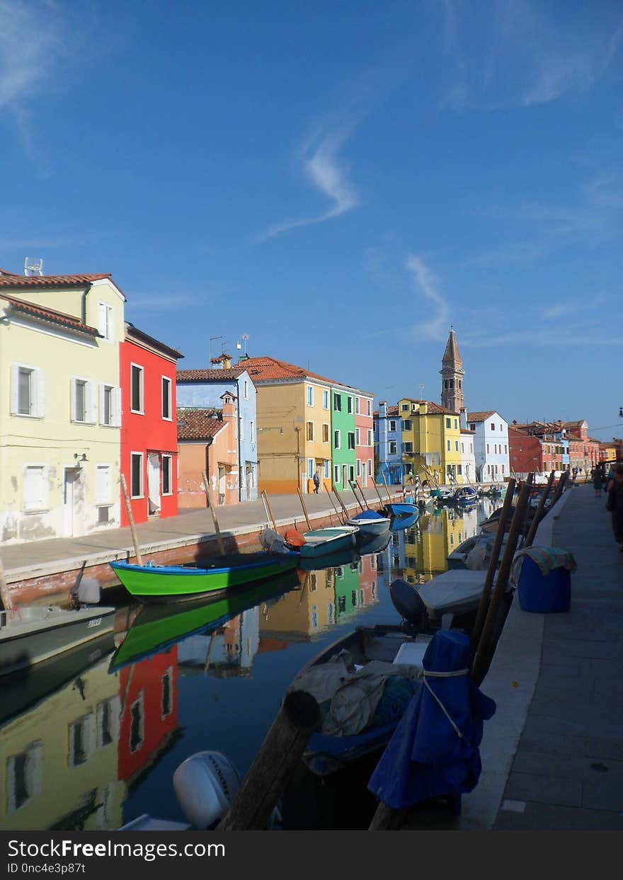 Waterway, Sky, Town, Canal