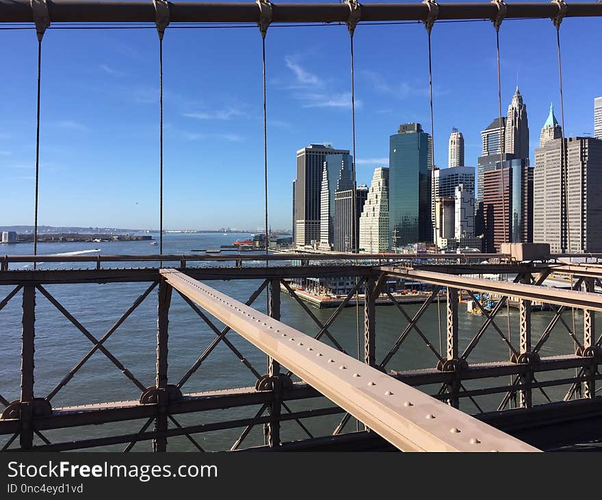 Metropolitan Area, Skyline, Bridge, Sky