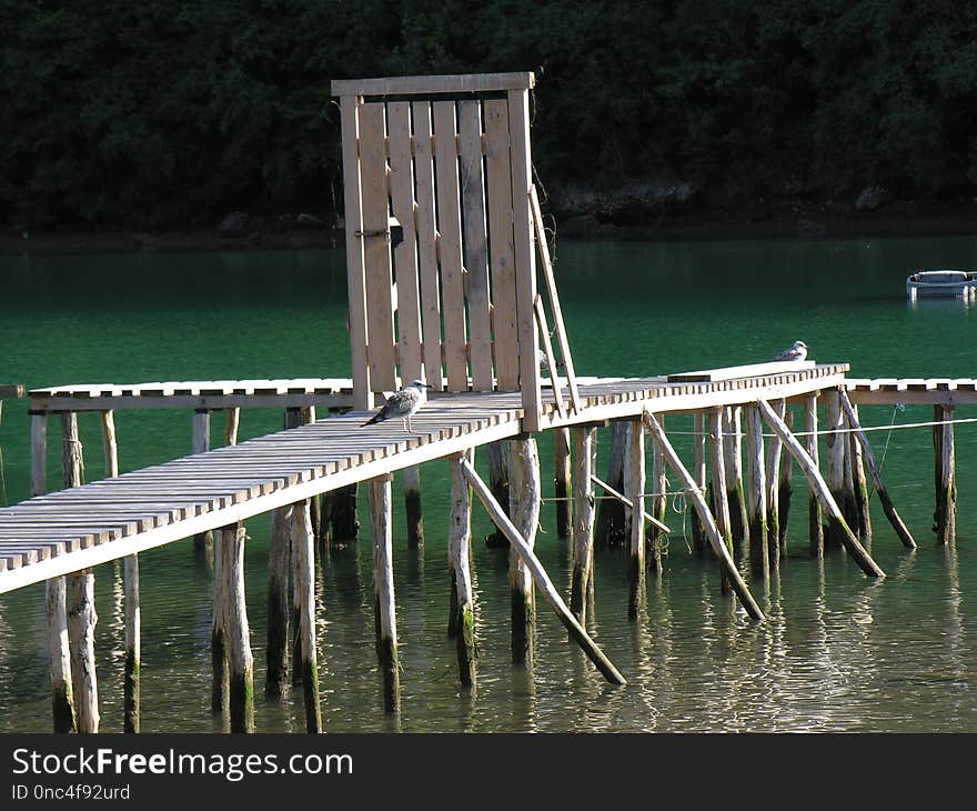 Water, Dock, Bridge, Wood