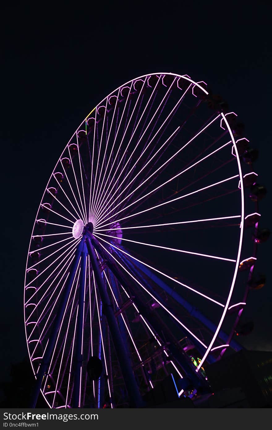 Ferris Wheel, Tourist Attraction, Purple, Light