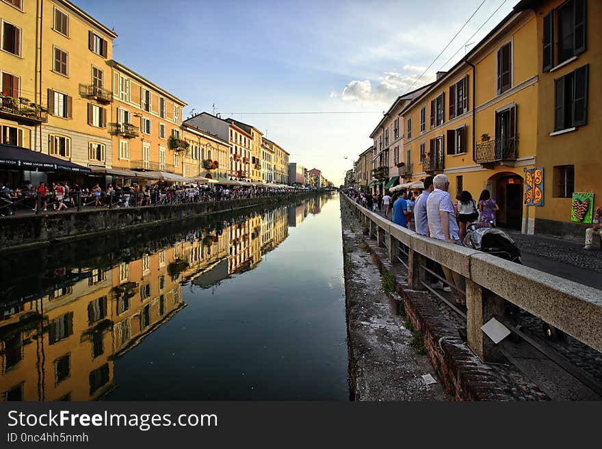 Waterway, Body Of Water, Reflection, Town