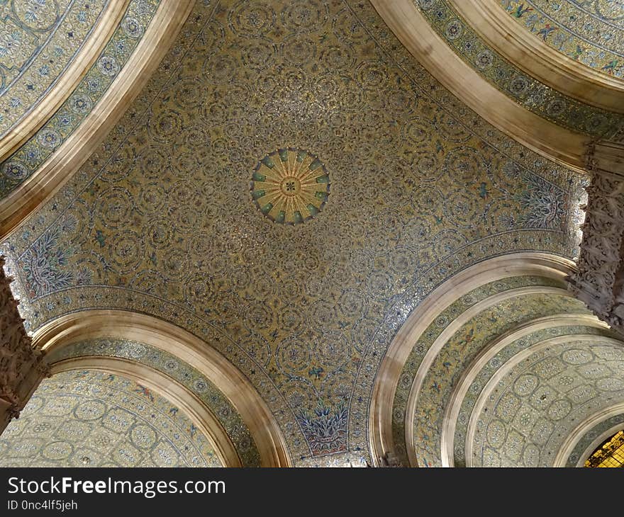 Dome, Ceiling, Symmetry, Arch