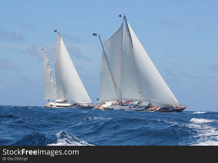 Sail, Schooner, Sailboat, Water Transportation