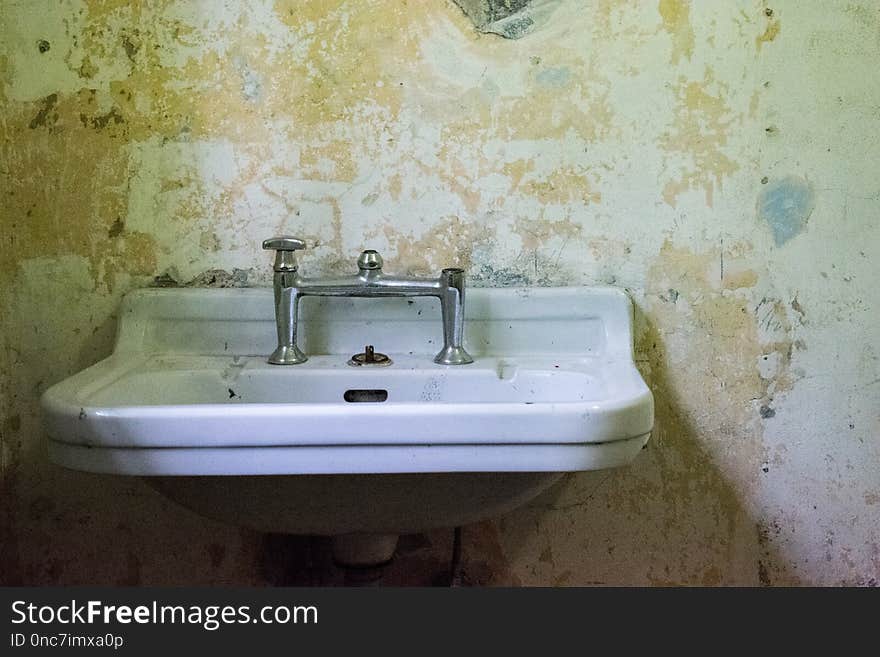 Sink, Wall, Plumbing Fixture, Bathroom