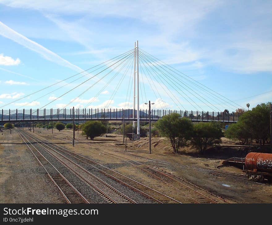 Bridge, Cable Stayed Bridge, Track, Transport