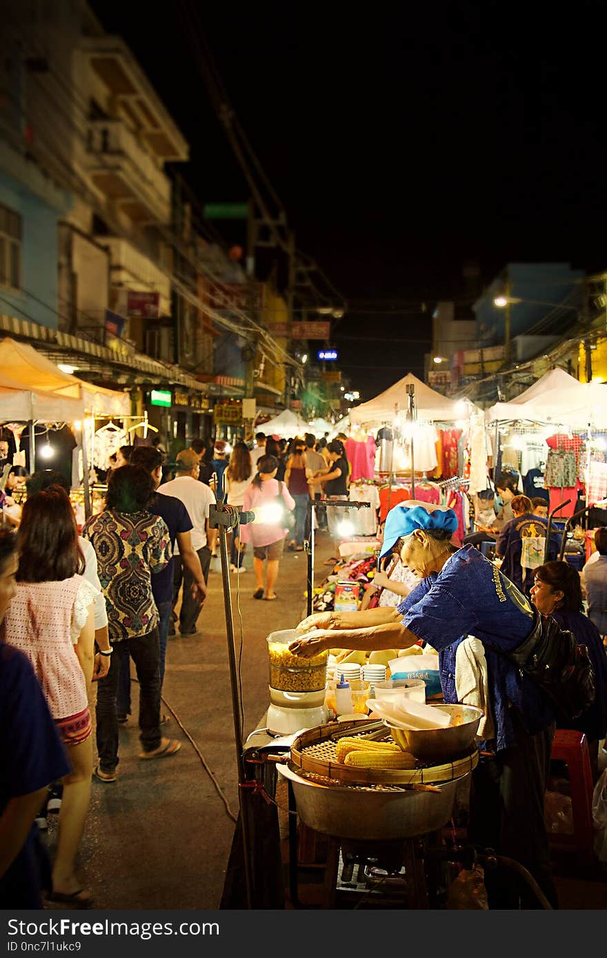 Market, Night, Public Space, City