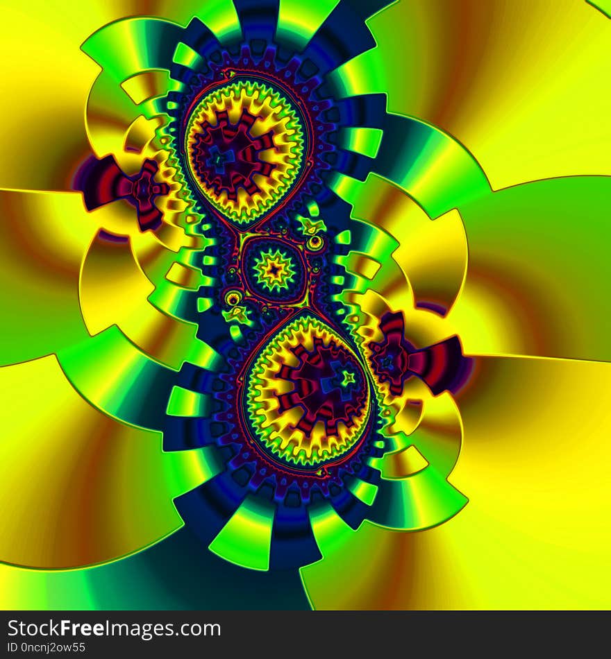 Yellow, Sunflower, Fractal Art, Flower