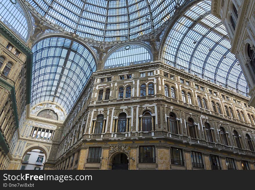 Umberto I gallery in Naples, Italy on a Sunny day