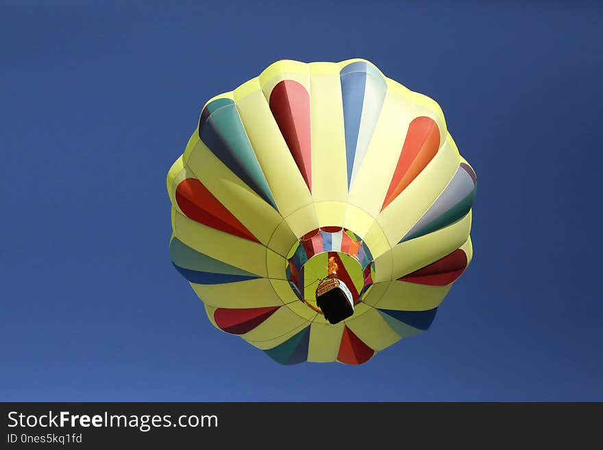 Hot Air Balloon, Hot Air Ballooning, Yellow, Parachuting