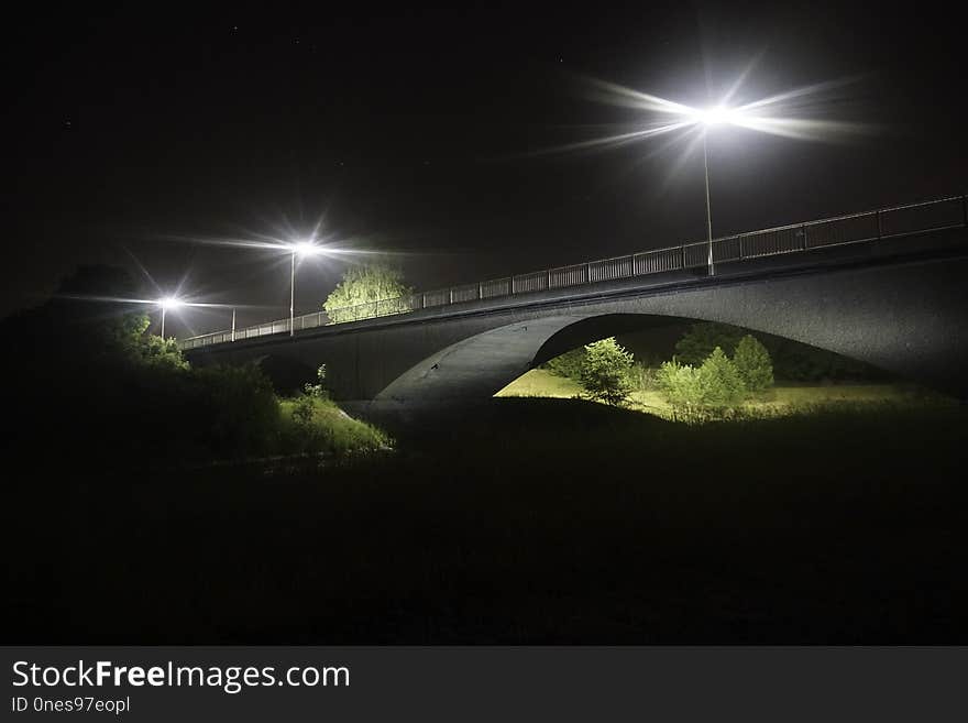 Night, Atmosphere, Light, Bridge