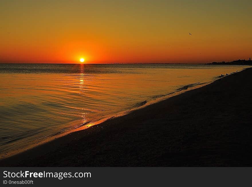 Horizon, Sunset, Sunrise, Sea