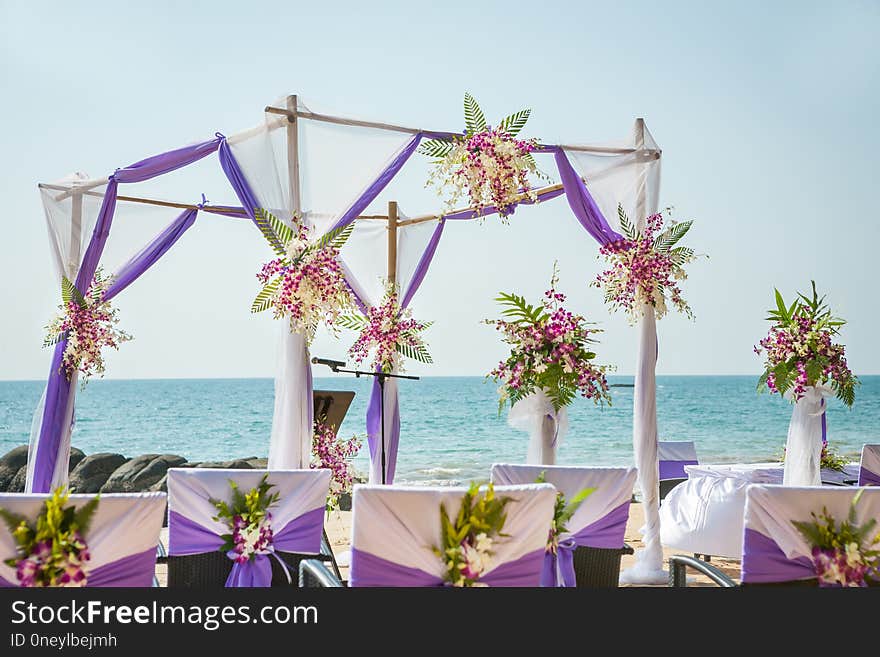 Wedding flowers setting on the beach ,Thailand. Wedding flowers setting on the beach ,Thailand