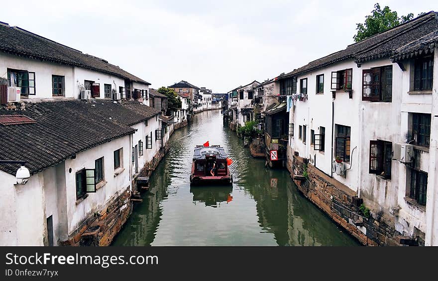 Waterway, Town, Water, Canal