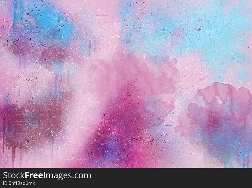 Sky, Pink, Watercolor Paint, Purple