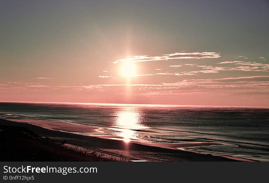 Horizon, Sea, Sky, Sunset