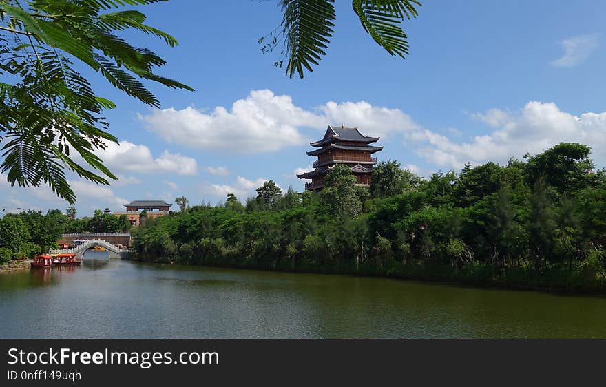 Waterway, Sky, Landmark, Chinese Architecture