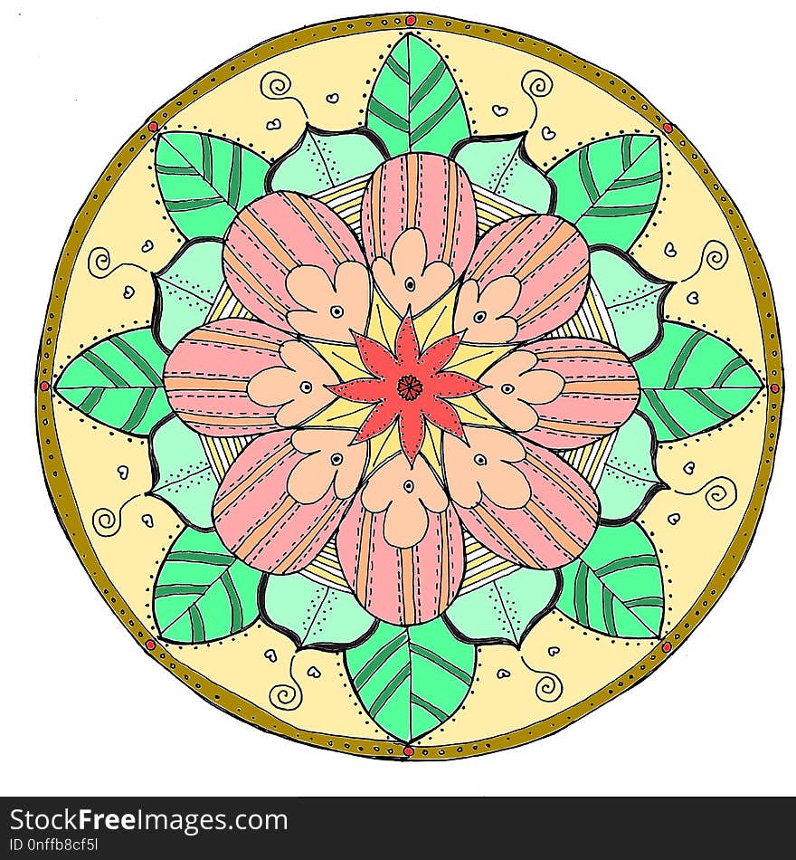 Flower, Circle, Flora, Art