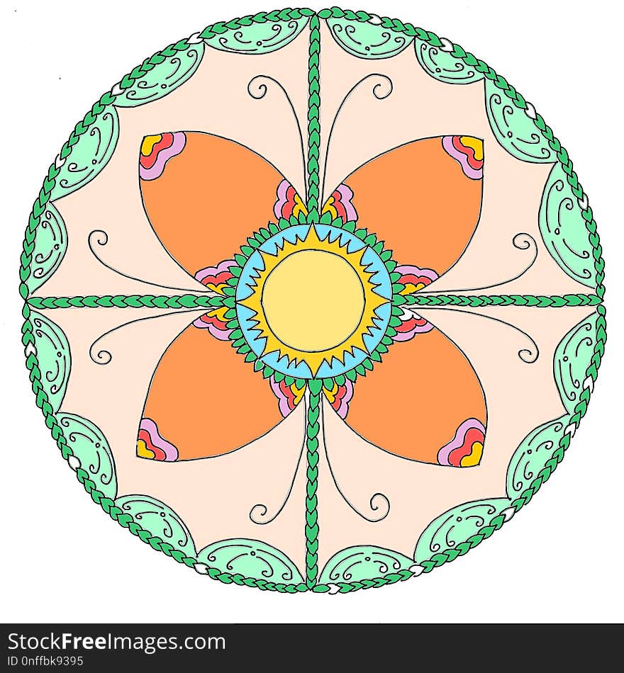 Flower, Leaf, Circle, Design