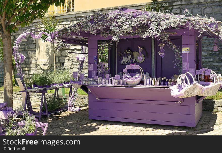 Purple, Flower, Outdoor Structure, Floristry