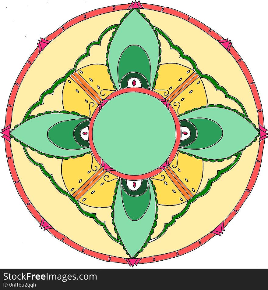 Green, Leaf, Flower, Circle