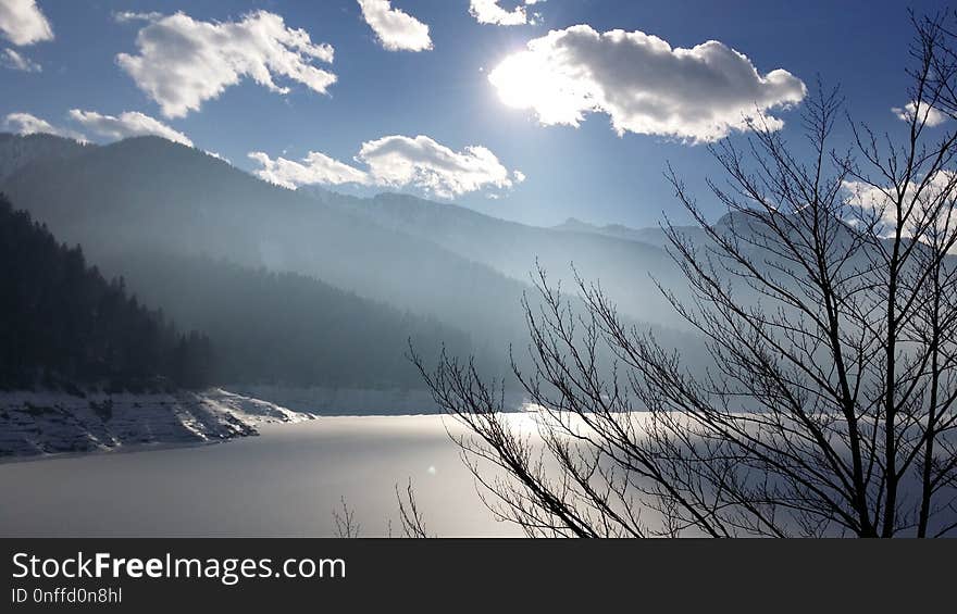 Sky, Nature, Winter, Mountain Range