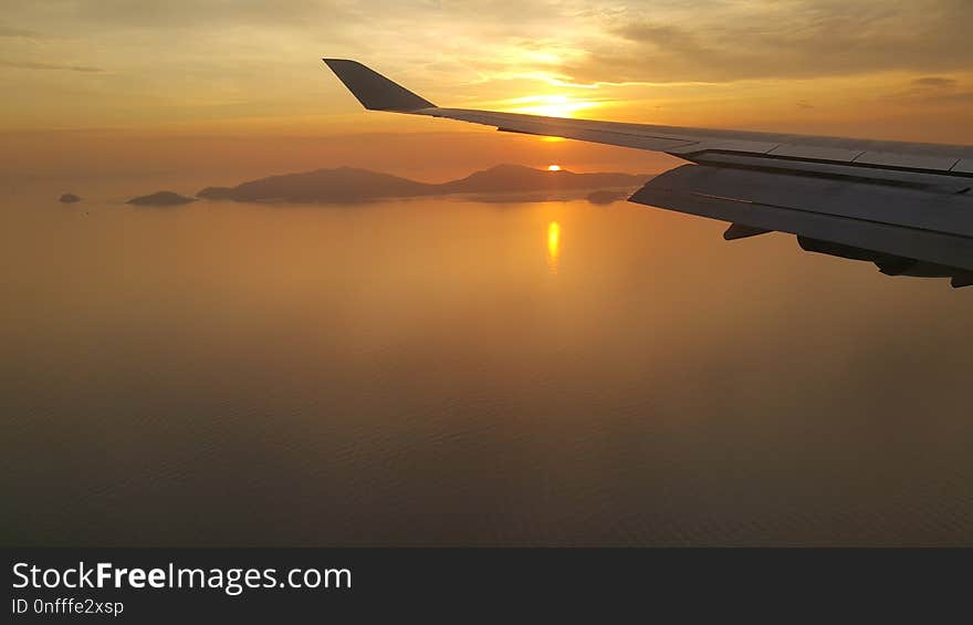 Sky, Sunrise, Airplane, Atmosphere