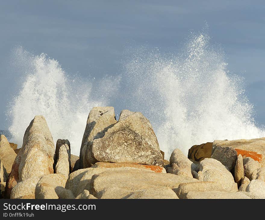 Rock, Sea, Wave, Shore