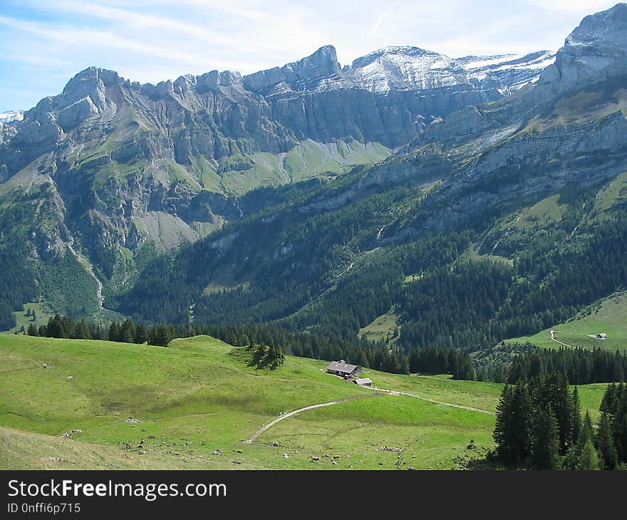 Mountainous Landforms, Mountain Range, Highland, Grassland