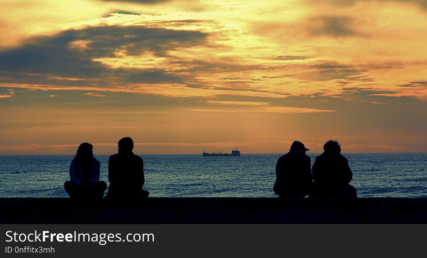 Horizon, Sky, Sunset, Sea