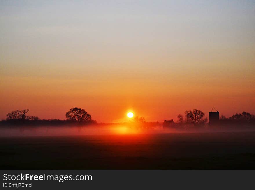 Sunrise, Dawn, Horizon, Sky