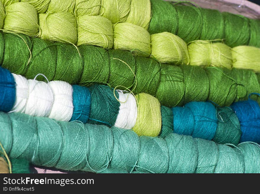 Thread, Green, Textile, Material