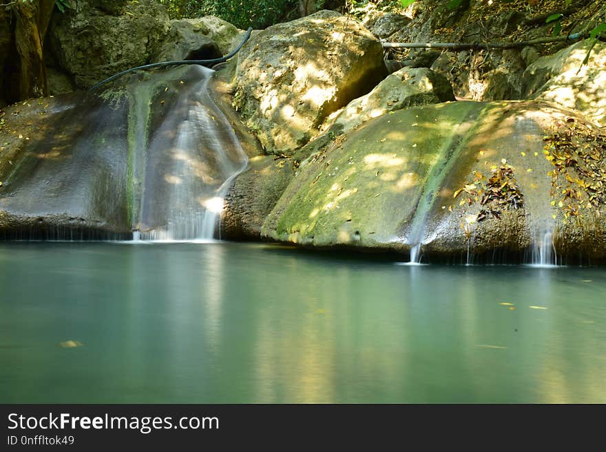 Waterfall, Water, Nature, Green