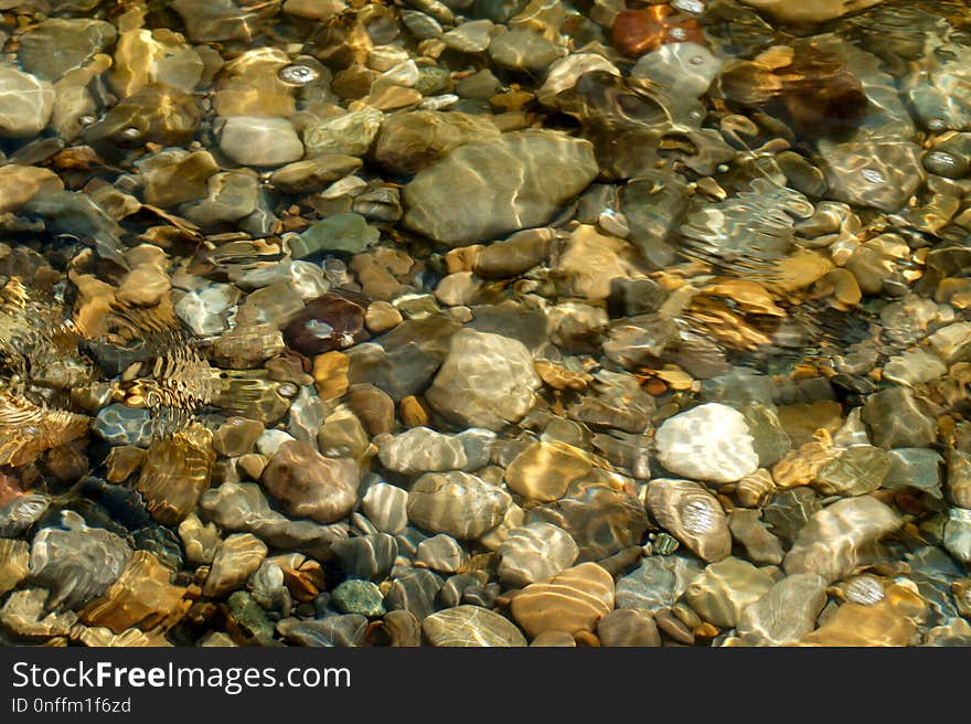 Pebble, Rock, Water, Material