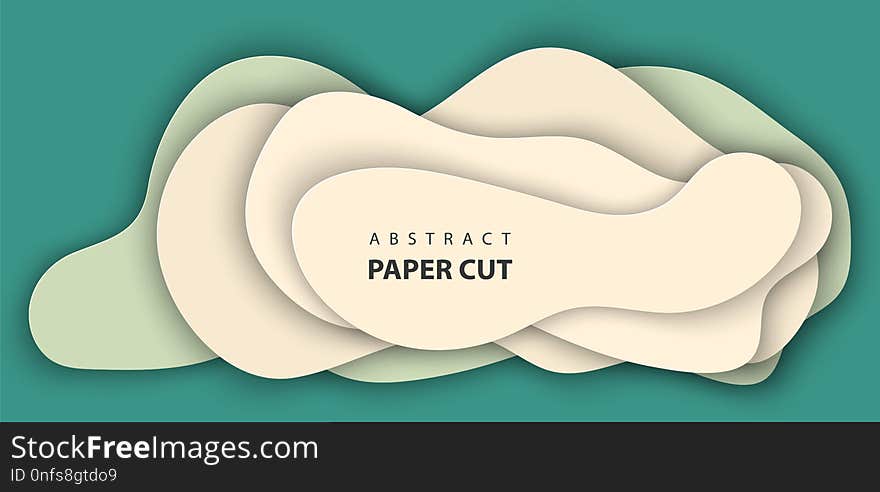 3D abstract realistic paper decoration, design textured with cardboard wavy, layout design template, banner, brochure, book cover