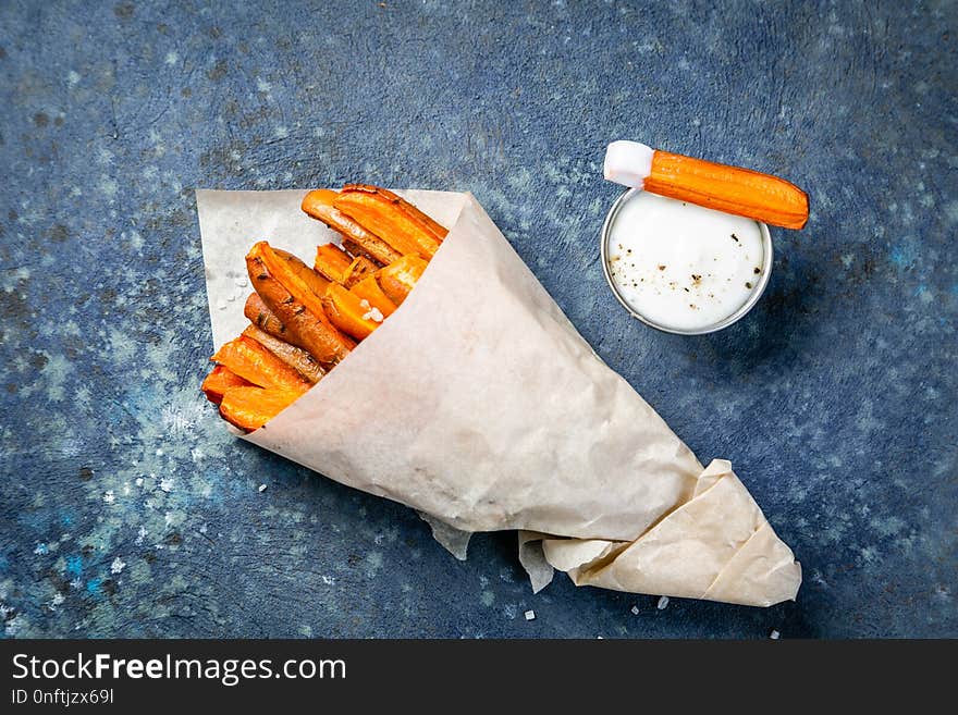 Healthy fries alternative - carrot fries, chips