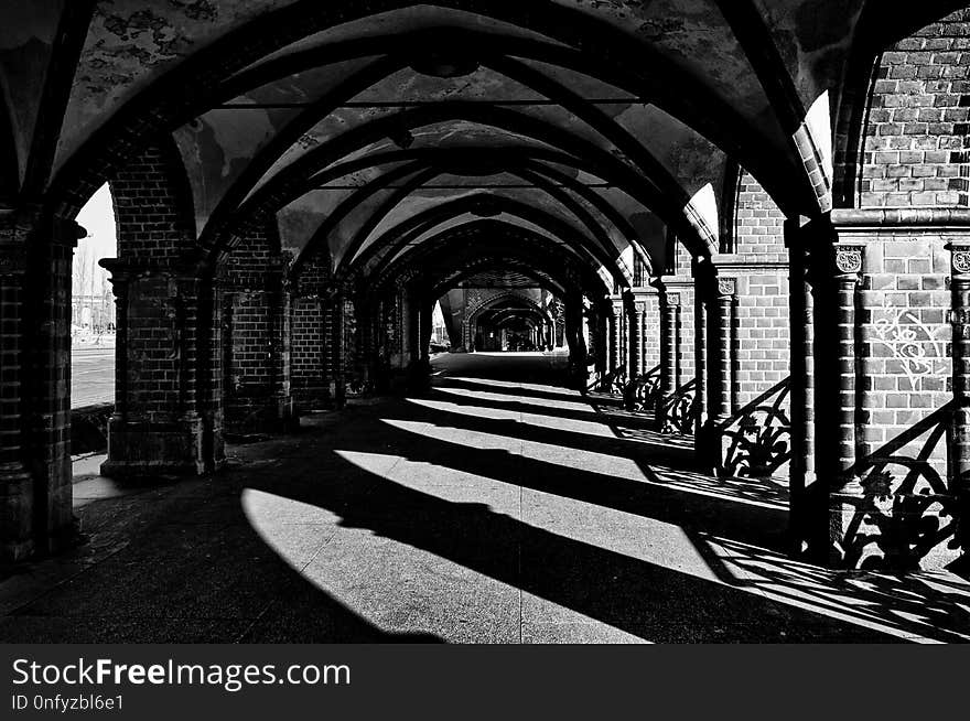 Arch, Black And White, Monochrome Photography, Infrastructure