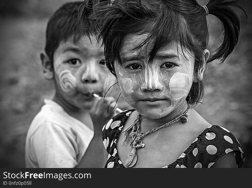 Face, Person, Facial Expression, Black And White