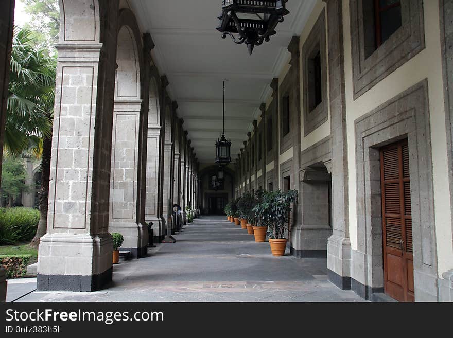 Structure, Building, Arcade, Courtyard