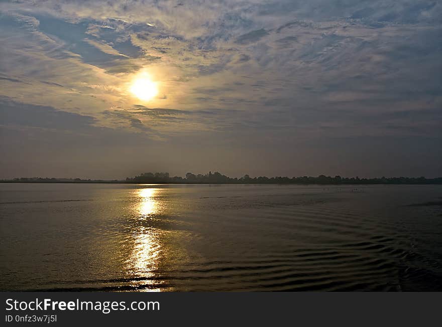 Horizon, Sky, Calm, Sunset