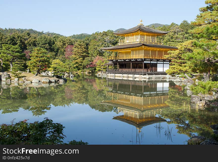 Reflection, Chinese Architecture, Nature, Water