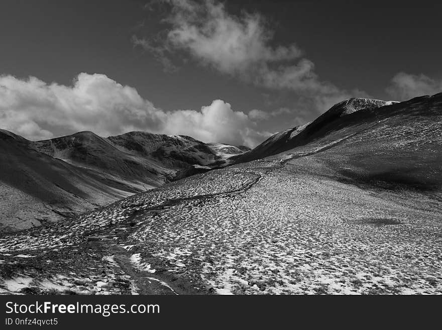 Sky, Black And White, Cloud, Highland