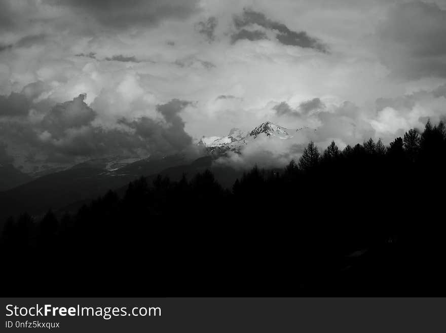 Sky, White, Cloud, Black