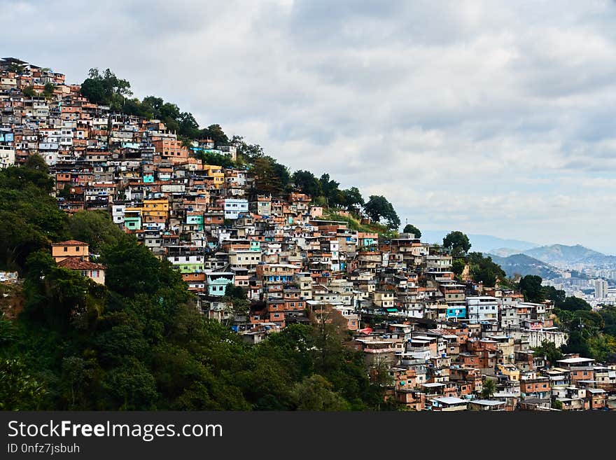 Mountain Village, Sky, City, Town