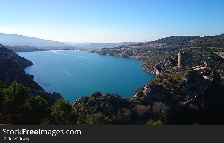 Lake, Sky, Reservoir, Crater Lake