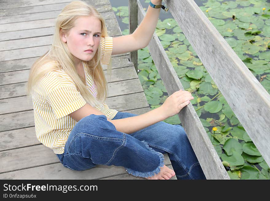 Hair, Photograph, Sitting, Blond