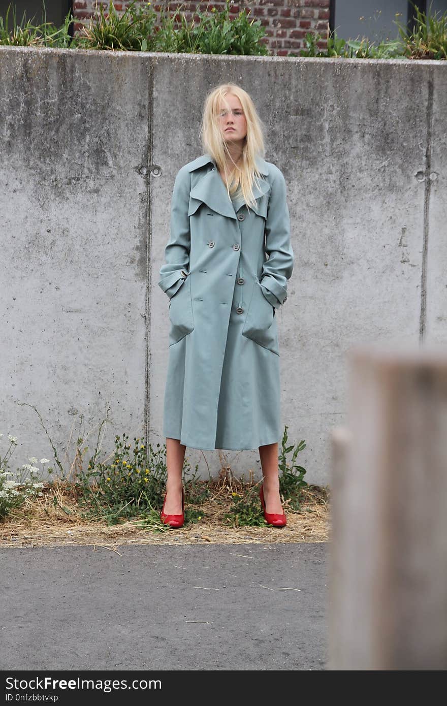 Clothing, Coat, Standing, Denim