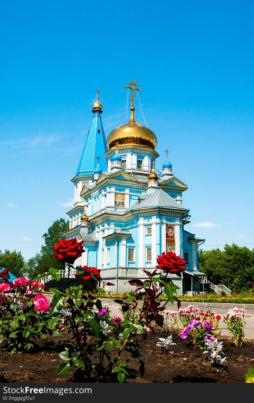 Sky, Landmark, Place Of Worship, Flower