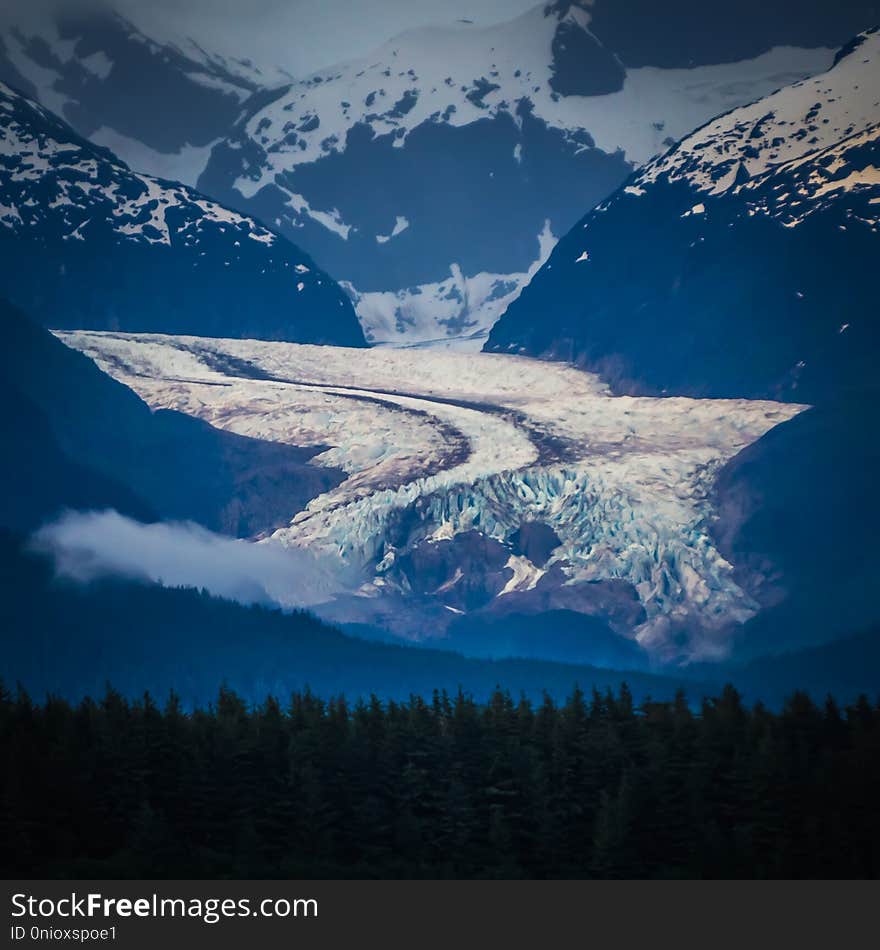 Alaskan vast landscape during summer season in june