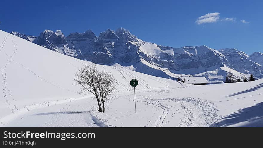 Snow, Mountain Range, Sky, Winter