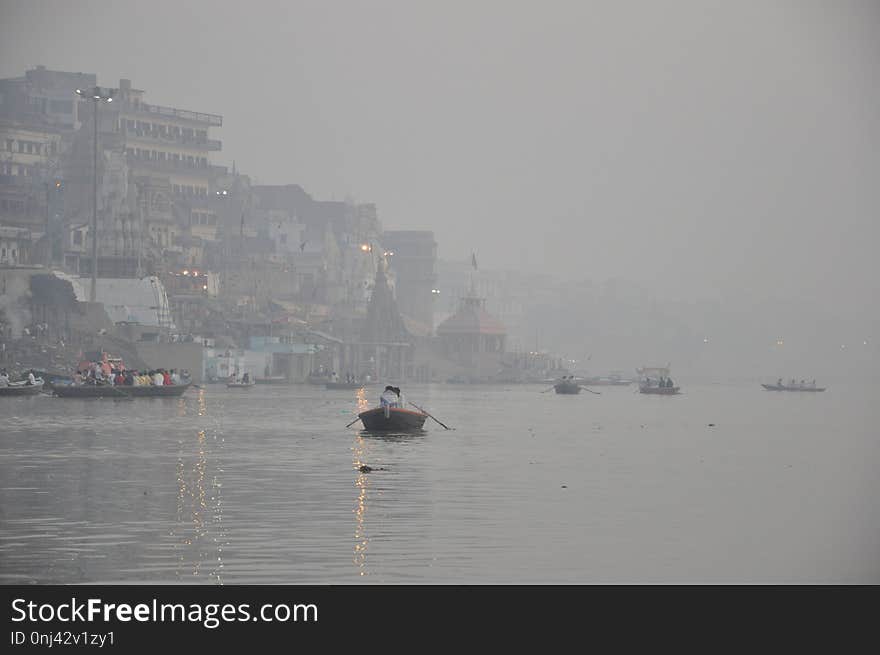 Fog, Waterway, Water, Mist